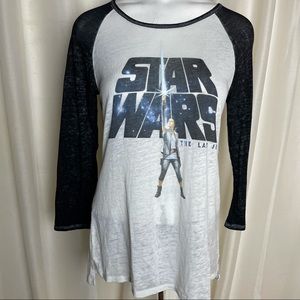 Star Wars Last of the Jedi baseball style t-shirt